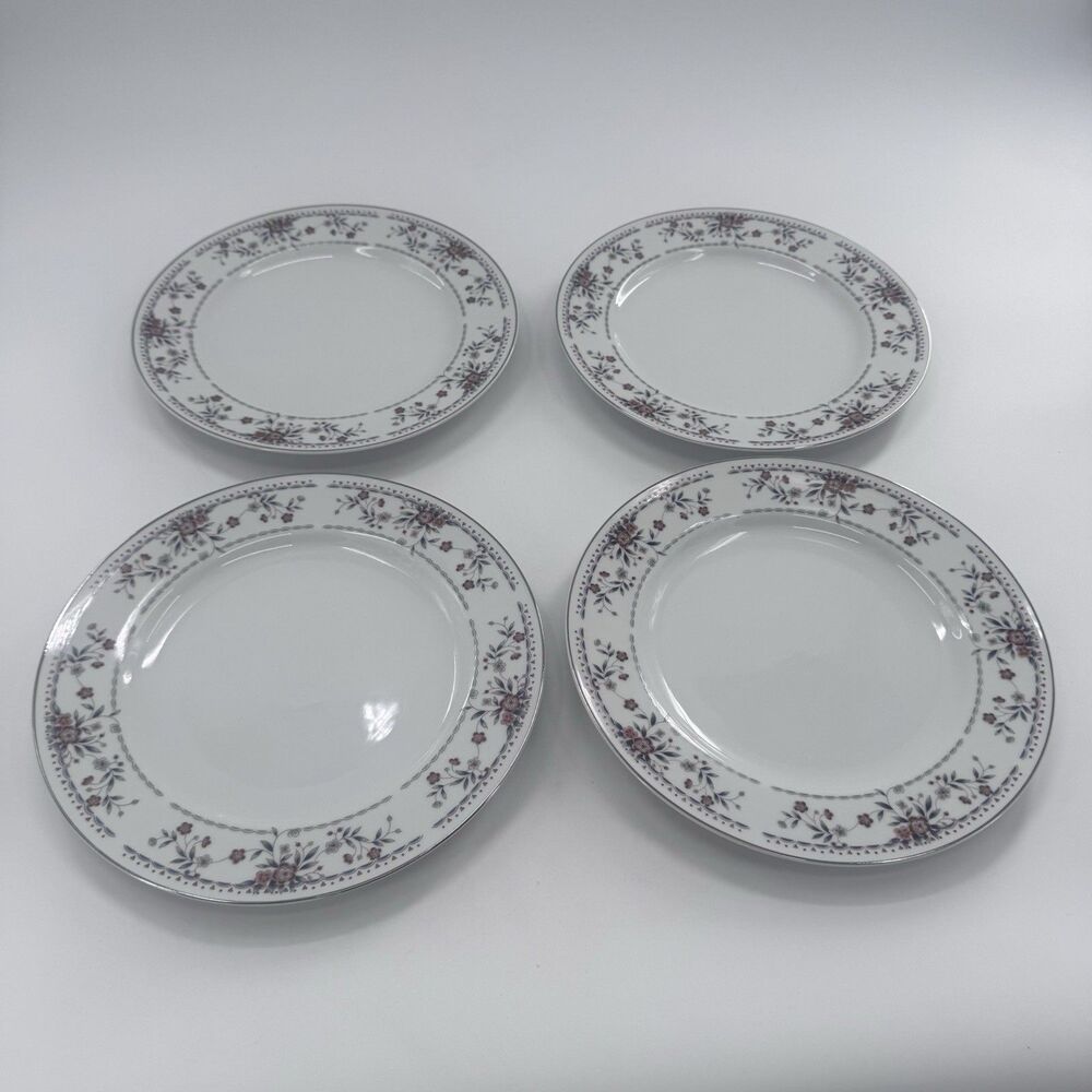 Wade Fine Porcelain China Diane Japan 10 1/4" Dinner Plates Lot Of 4